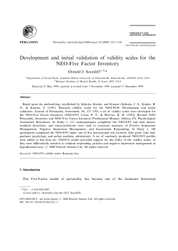 Development and initial validation of validity scales for