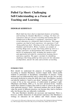 Pulled Up Short: Challenging Self