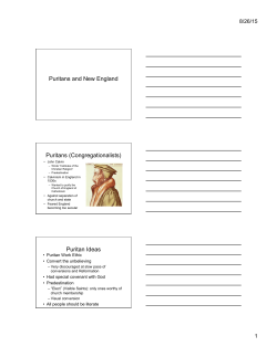 Puritans and New England PowerPoint