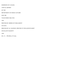 DOMINION OF CANADA ANNUAL REPORT OF THE