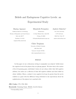 Beliefs and Endogenous Cognitive Levels