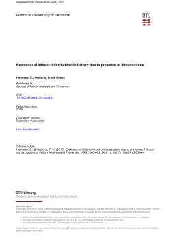 Explosion of lithium-thionyl-chloride battery due to