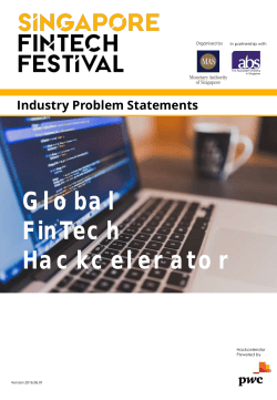 100 Problem Statements - Singapore FinTech Festival