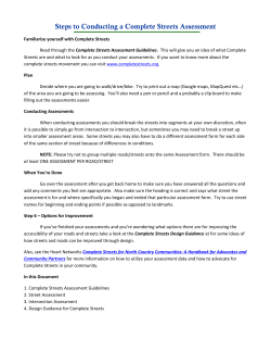 Complete Streets Assessment and Guide