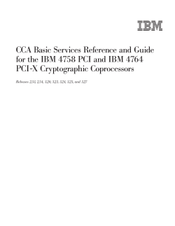 CCA Basic Services Reference and Guide for the IBM 4758 PCI and
