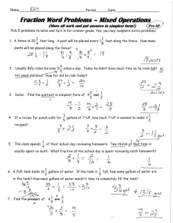 Fraction Word Problems