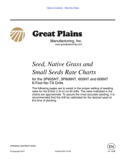 Seed , Native Grass and Small Seeds Rate Charts