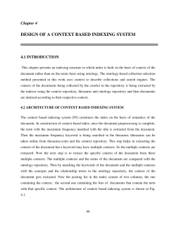 design of a context based indexing system