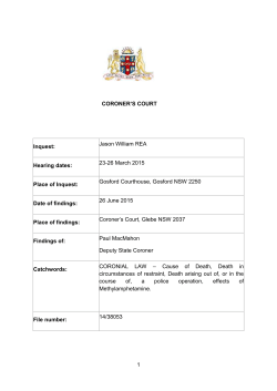 Inquest into the death of Jason William REA