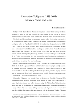 Alessandro Valignano (1539&ndash;1606) between Padua and Japan