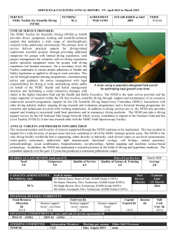 Annual Report 2015 - National Facility for Scientific Diving