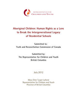 Aboriginal Children: Human Rights as a Lens to Break the