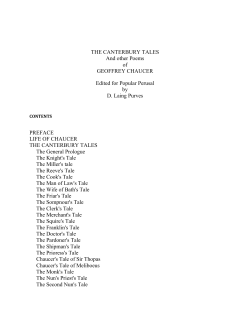 THE CANTERBURY TALES And other Poems of GEOFFREY