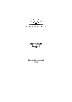 Agriculture Stage 6 Support document