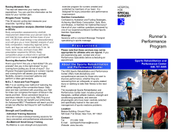 Runner`s Performance Program - Hospital for Special Surgery