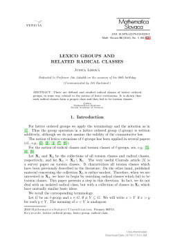 LEXICO GROUPS AND RELATED RADICAL CLASSES