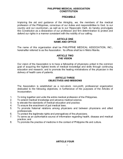 PMA Constitution and By-Laws - Philippine Medical Association