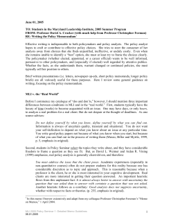 Memo on Memos - TerpConnect