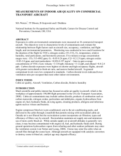 Measurements of indoor air quality on commercial transport aircraft