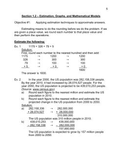 5 Section 1.2 &ndash; Estimation, Graphs, and Mathematical Models