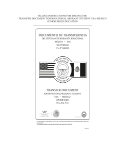 filling instructions for issuing the transfer document for binational