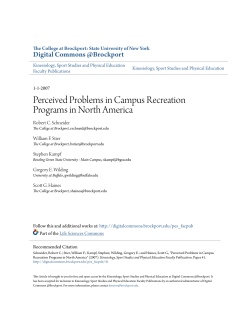 Perceived Problems in Campus Recreation Programs in North