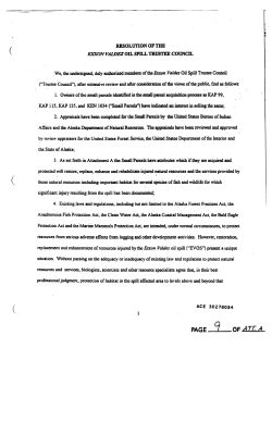 PAGE----:.9_0F ATT. A - Exxon Valdez Oil Spill Trustee Council