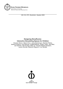 Designing StoryRooms: Interactive Storytelling Spaces - CID