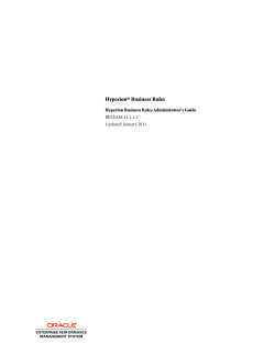 Hyperion Business Rules Administrator`s Guide