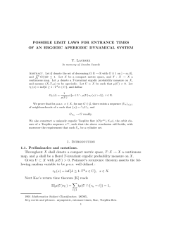 POSSIBLE LIMIT LAWS FOR ENTRANCE TIMES OF AN ERGODIC