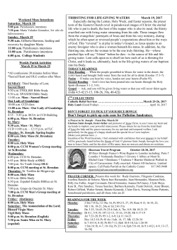 March 19, 2017 - St Brendans Catholic Church