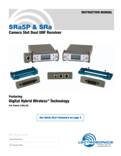 SRa5P and SRa - Camera Slot Dual UHF Receiver