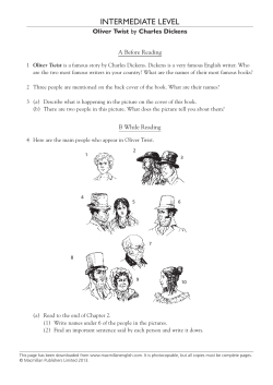 Oliver Twist Worksheet