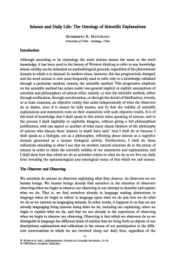 Science and Daily life: The Ontology of Scientific Explanations