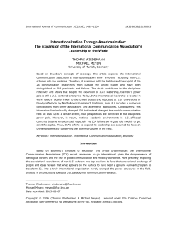 Internationalization Through Americanization: The Expansion of the