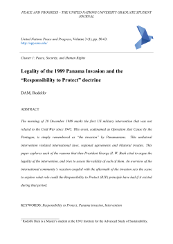 Legality of the 1989 Panama Invasion and the &ldquo;Responsibility to