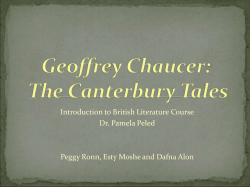 Geoffrey Chaucer: The Canterbury Tales