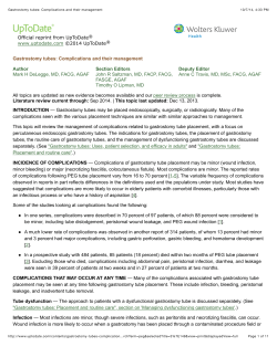 Gastrostomy tubes: Complications and their management
