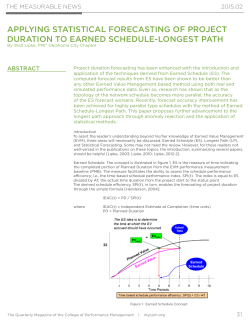 applying statistical forecasting of project duration