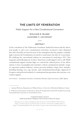 The Limits of Veneration: Public Support for a New Constitutional