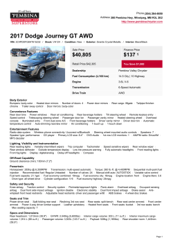 2017 Dodge Journey in Winnipeg, MB | Pembina Chrysler