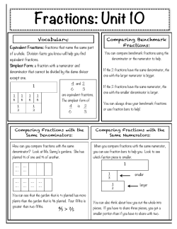Fractions: Unit 10