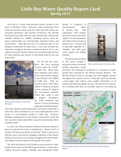 Little Bay Water Quality Report Card