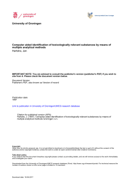 University of Groningen Computer aided identification of