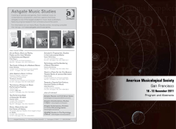 Abstracts - American Musicological Society