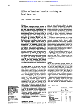 Effect of habitual knuckle cracking on hand function