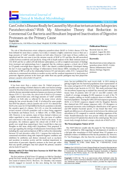Can Crohn`s Disease Really be Caused by Mycobacterium avium