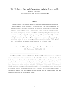 The Deflation Bias and Committing to being Irresponsible