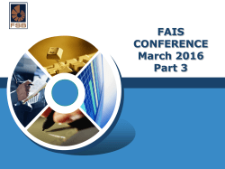 FAIS Conference 2016 Presentations &ndash; Part 3