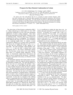 Prospects for Bose-Einstein Condensation in Cesium